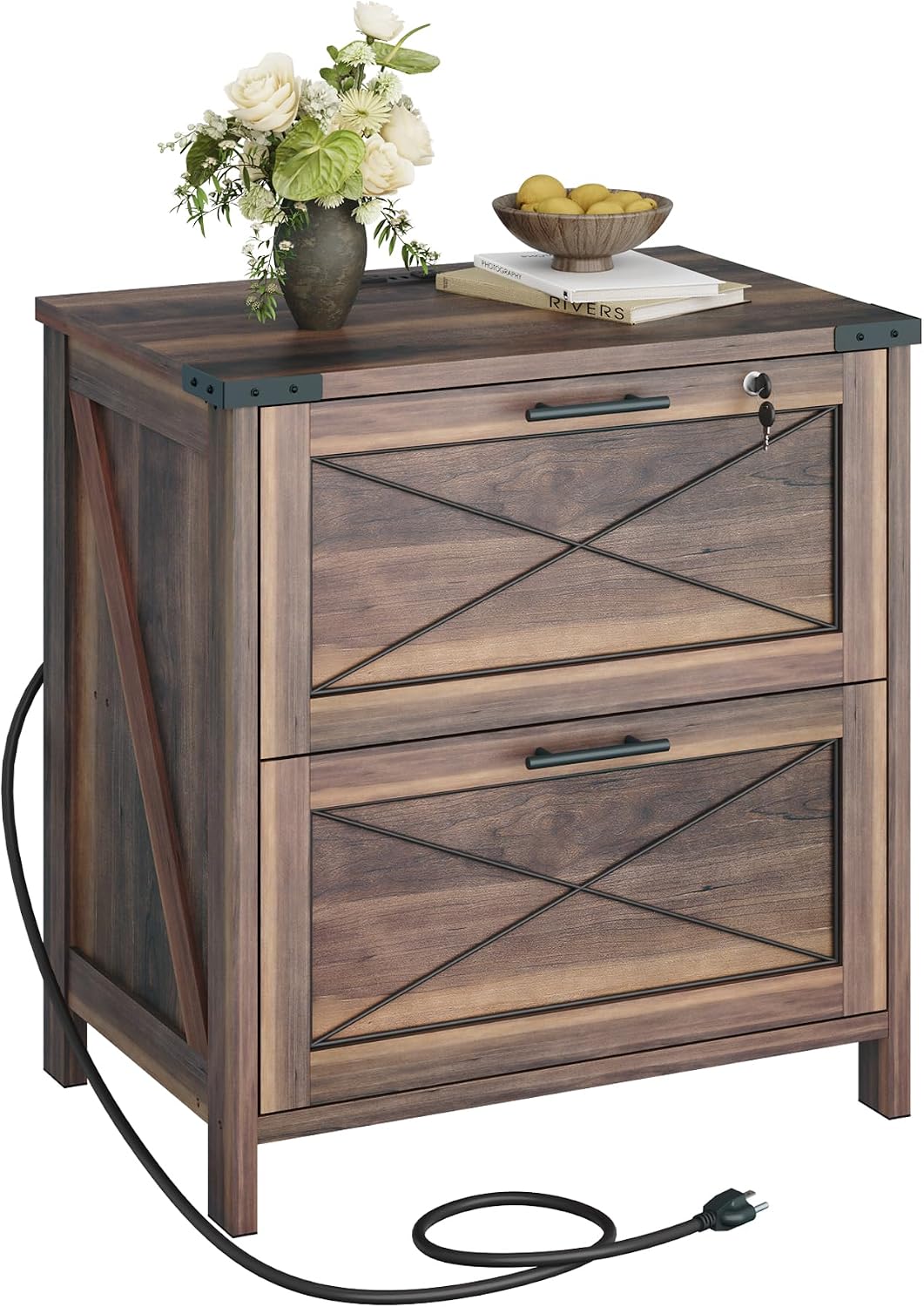 File Cabinet Lateral - Archivador lateral de madera, archivador de