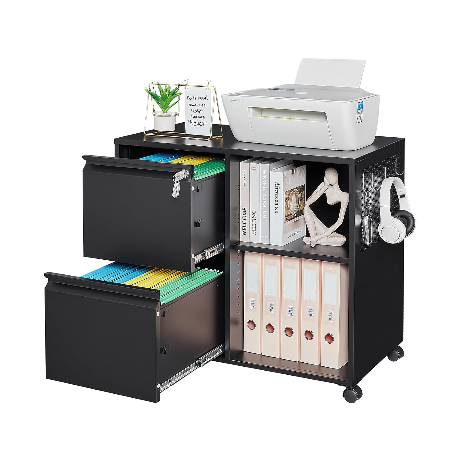 File Cabinet Lateral - Archivador Metálico de 2 Cajones con