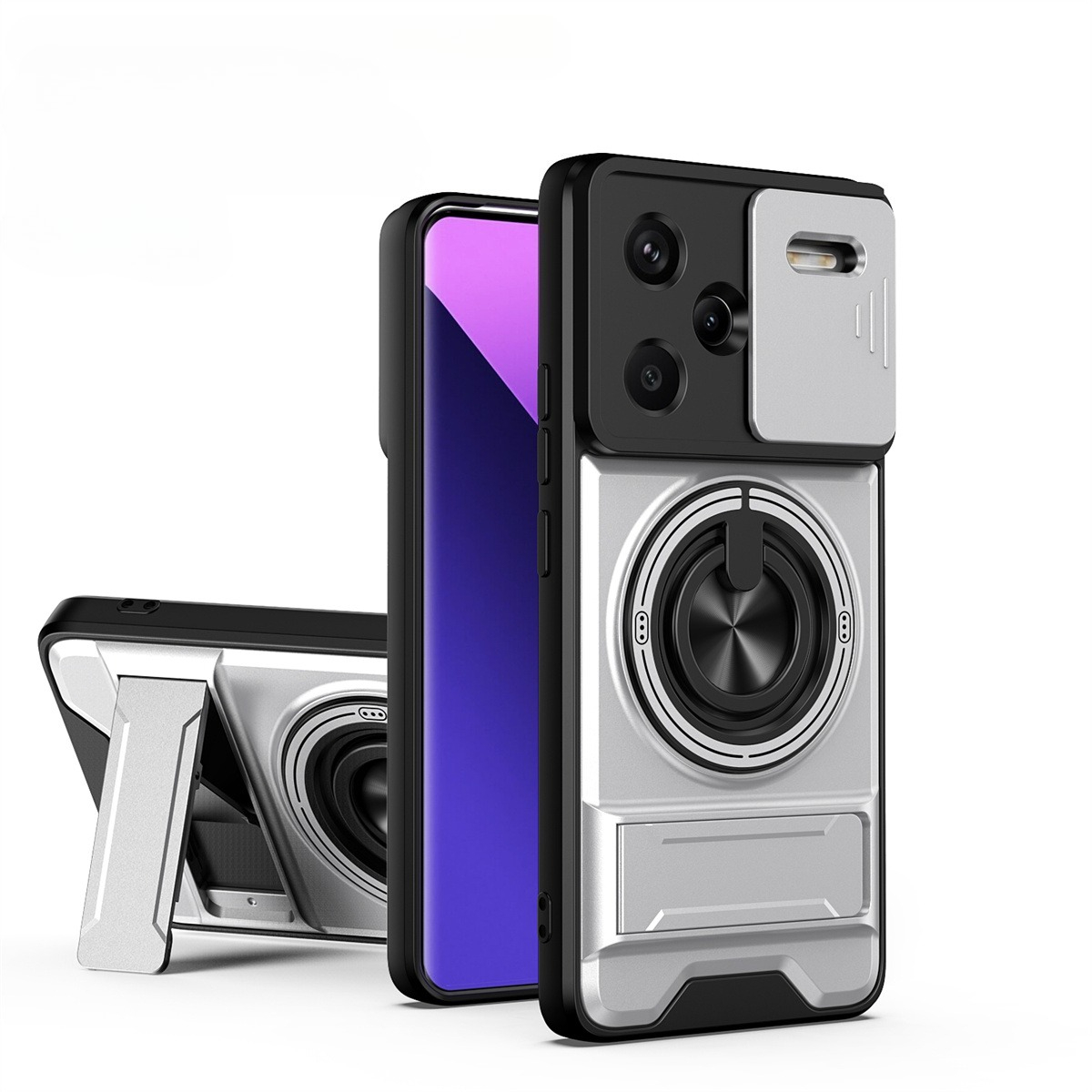 Magazine File Holder - Funda de teléfono con lente deslizante