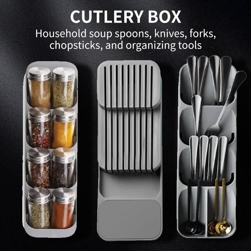 Drawer Organizer Tray - Bandeja de almacenamiento de cubiertos para