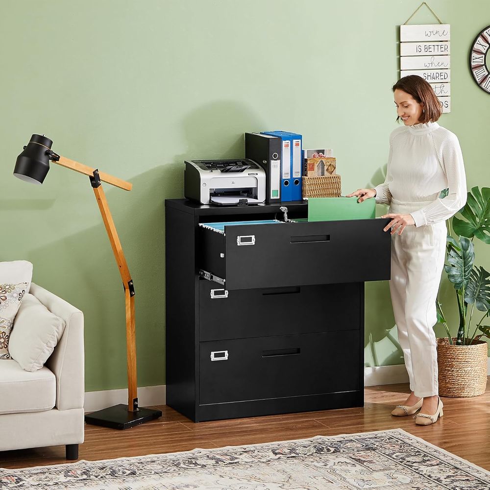 Archivador Metálico Negro con  - File Cabinet Lateral reseña y precio