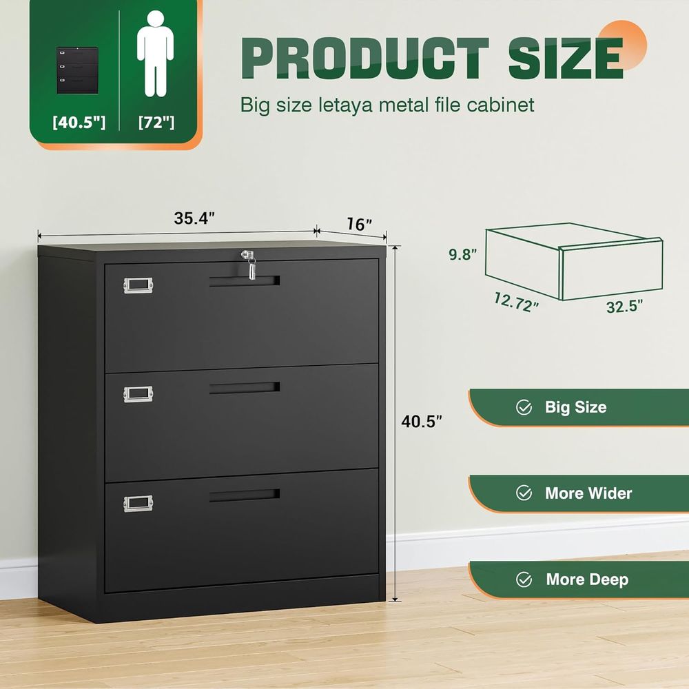 Archivador Metálico Negro con  - File Cabinet Lateral reseña y precio