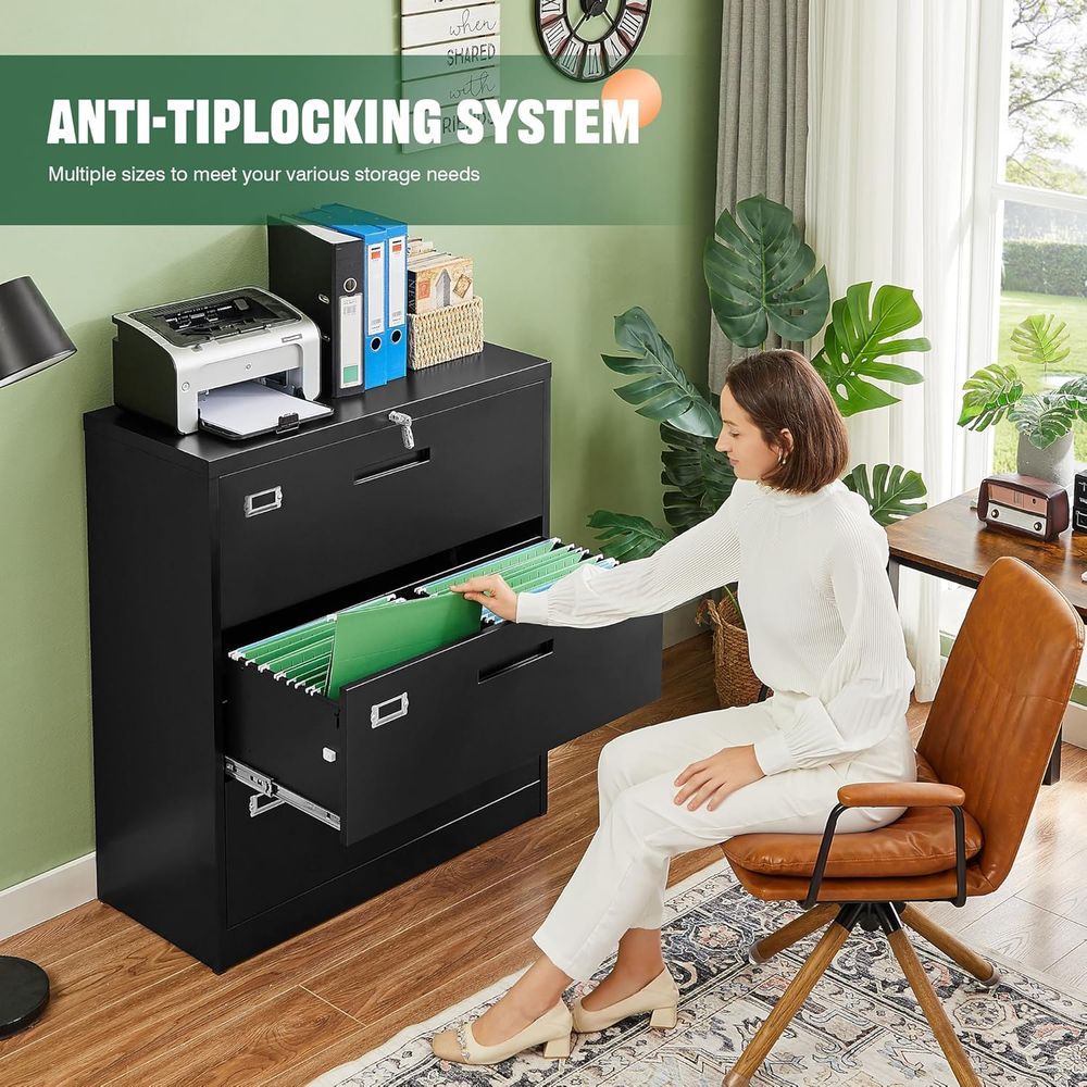 Archivador Metálico Negro con  - File Cabinet Lateral reseña y precio
