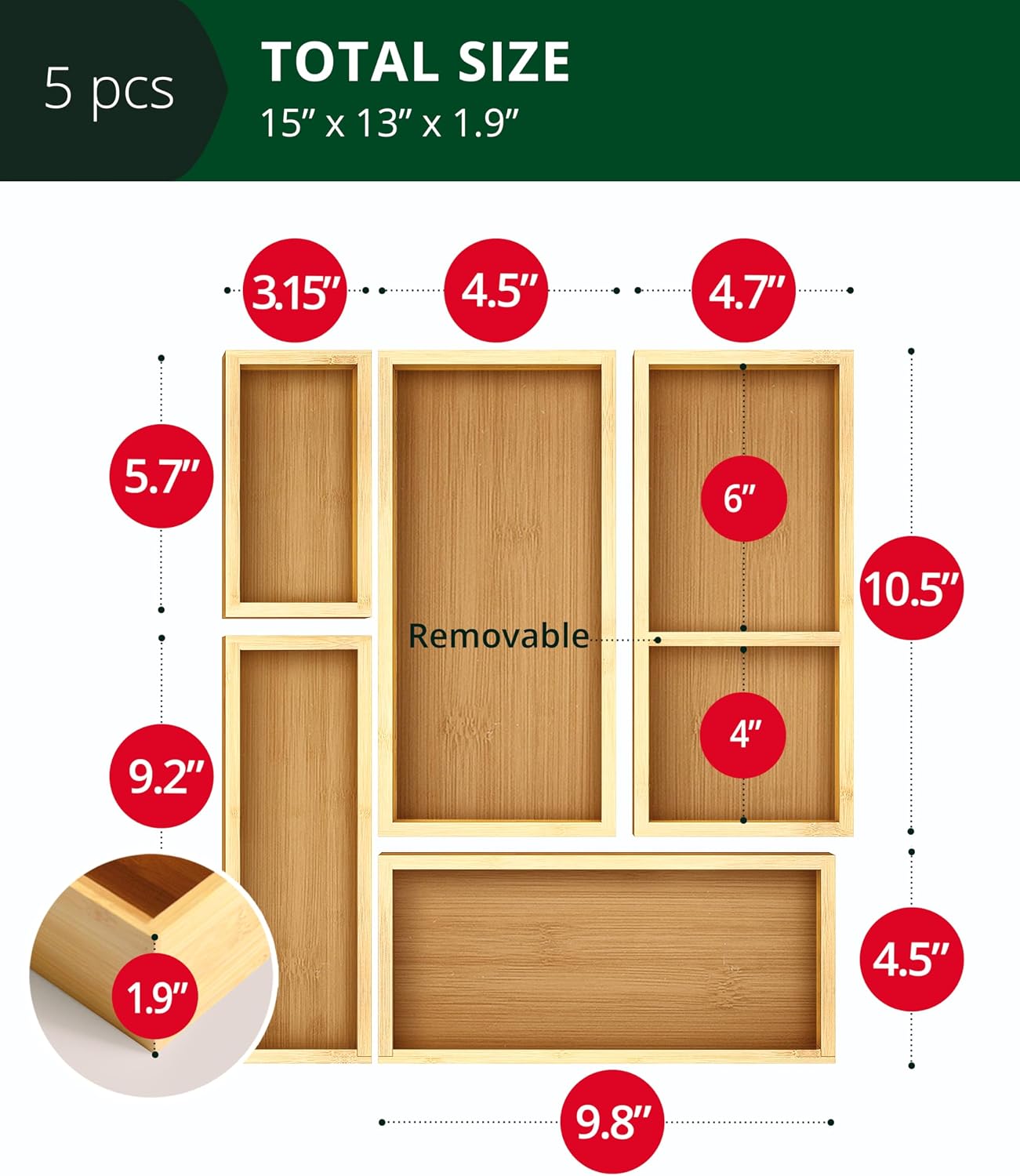 Juego de organizadores de cajo - Drawer Organizer Tray reseña y precio