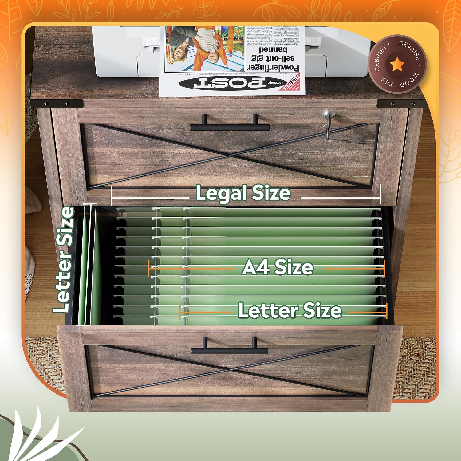 Archivador lateral de madera,  - File Cabinet Lateral reseña y precio