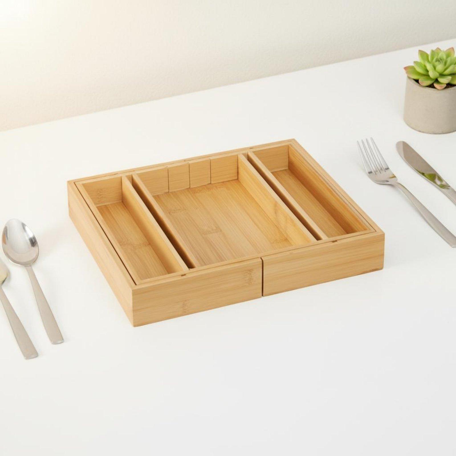 Organizador de utensilios de b - Drawer Organizer Tray reseña y precio