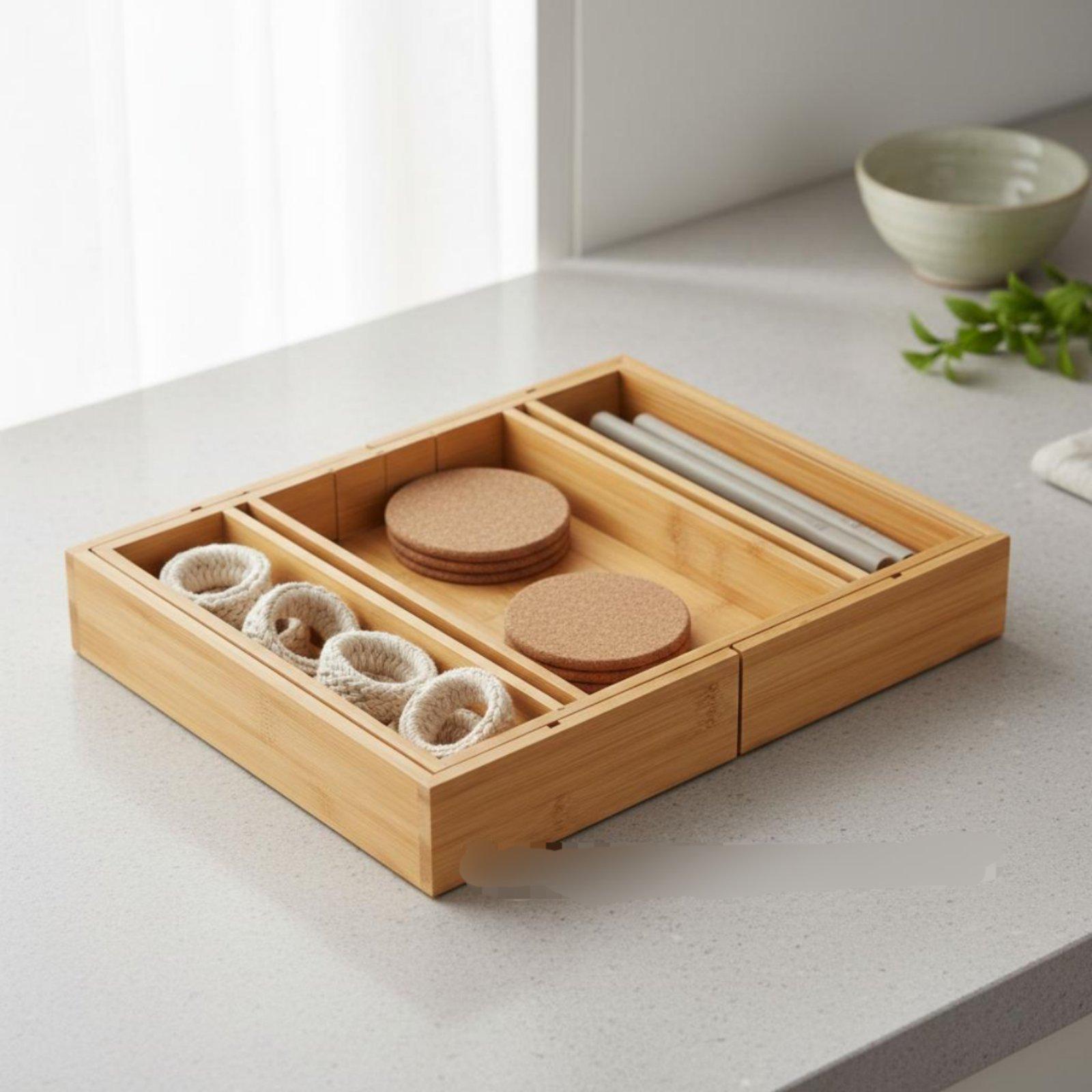 Organizador de utensilios de b - Drawer Organizer Tray reseña y precio