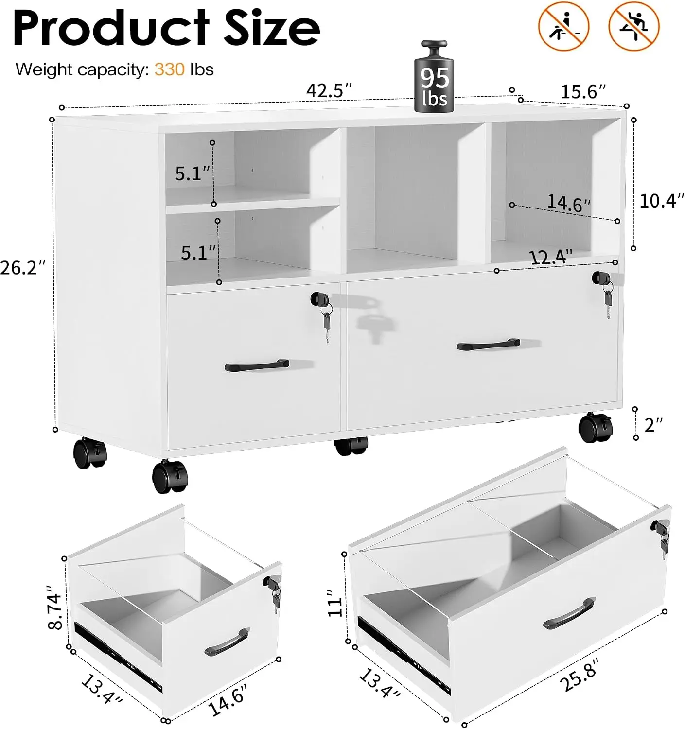 Archivador Móvil Lateral de 2  - File Cabinet Lateral reseña y precio