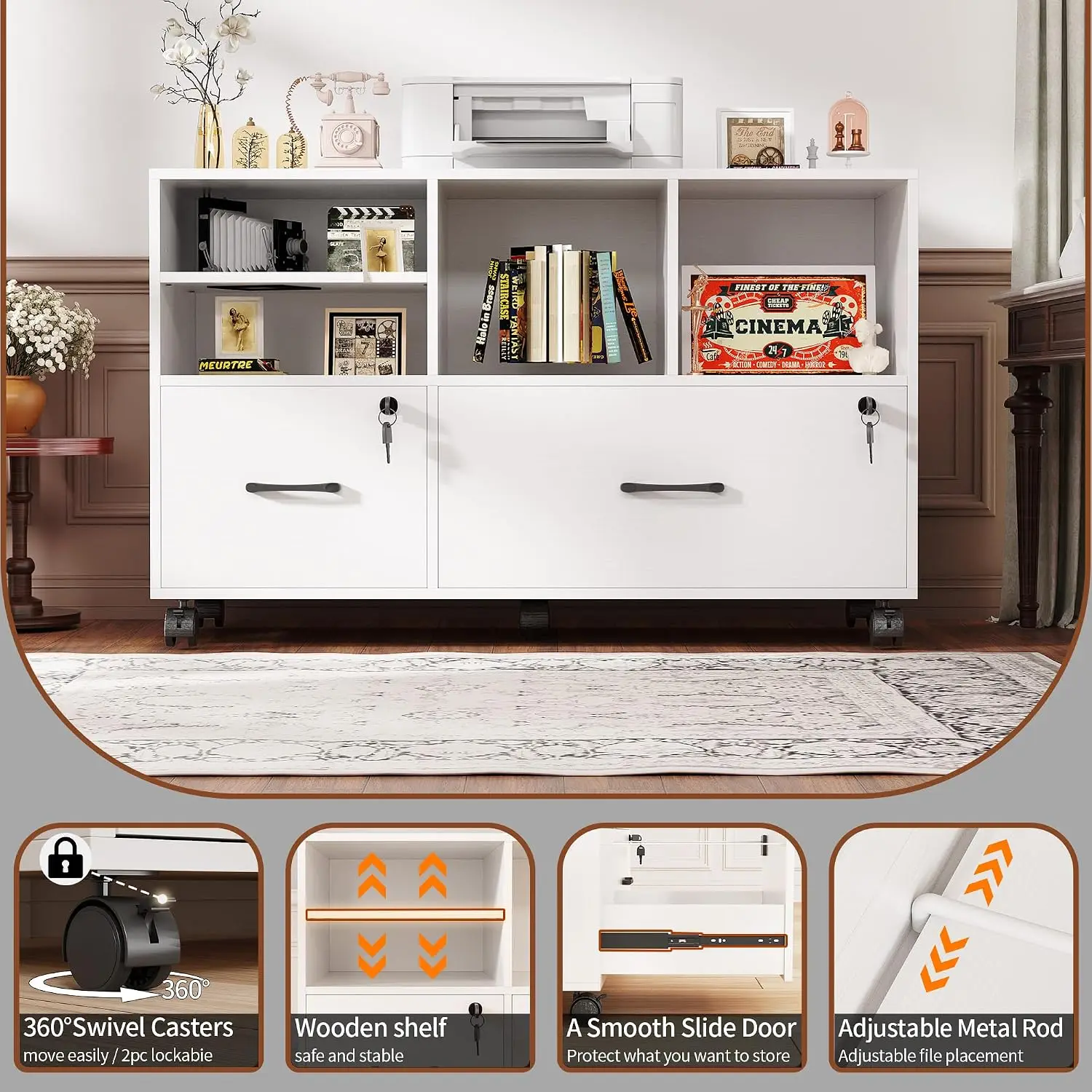 Archivador Móvil Lateral de 2  - File Cabinet Lateral reseña y precio