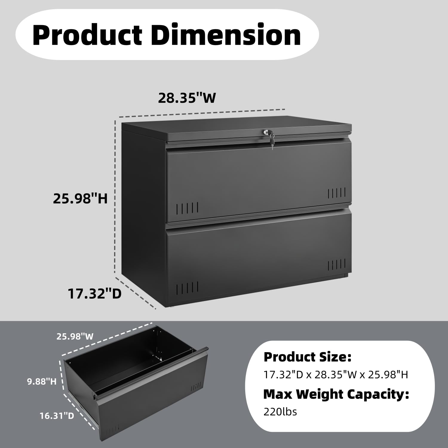 Archivador lateral de 2 cajone - File Cabinet Lateral reseña y precio