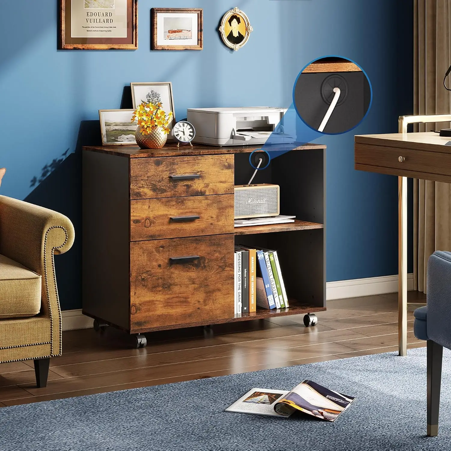 3-Drawer Mobile File Cabinet,  - File Cabinet Lateral reseña y precio