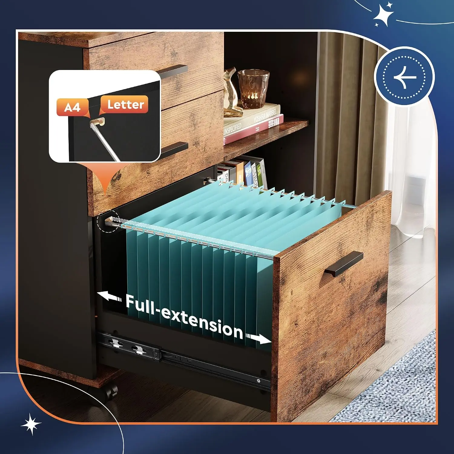 3-Drawer Mobile File Cabinet,  - File Cabinet Lateral reseña y precio