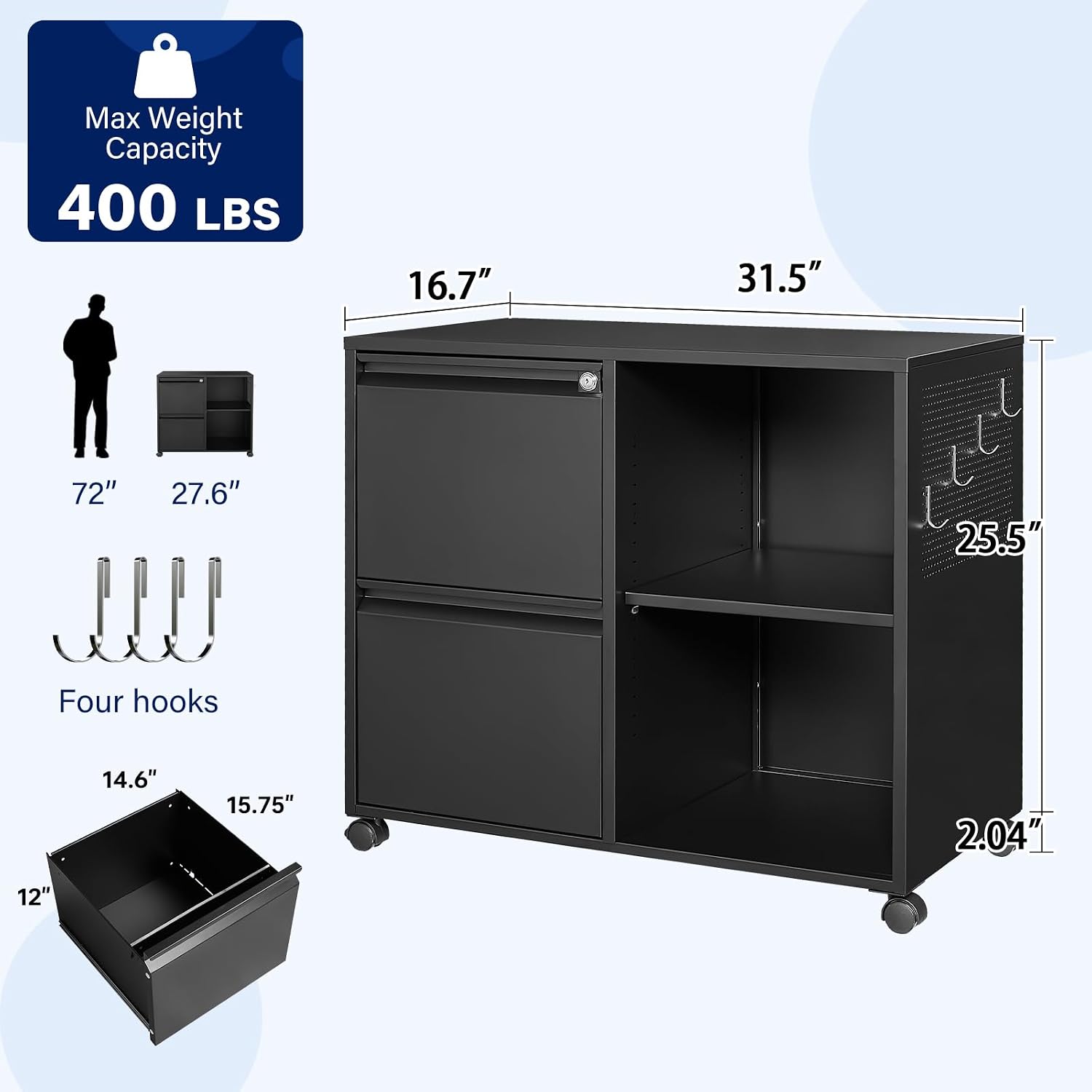 Archivador Metálico de 2 Cajon - File Cabinet Lateral reseña y precio
