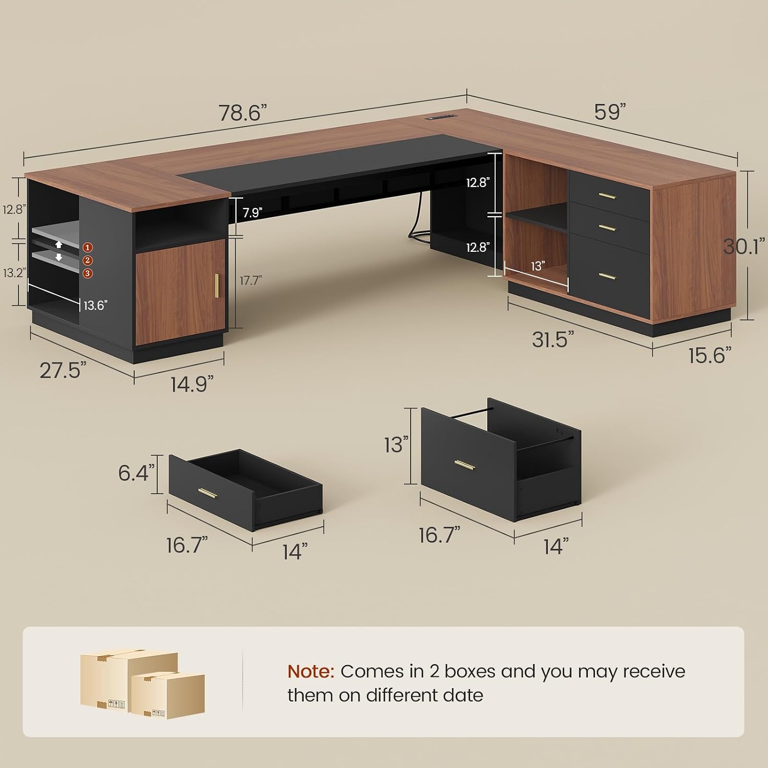 Escritorio ejecutivo en forma  - File Cabinet Lateral reseña y precio